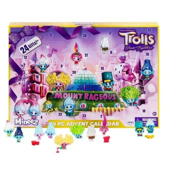 Trolls Christmas Advent Calendar Band Together Mineez Countdown 24 Pieces - Picture 1 of 9